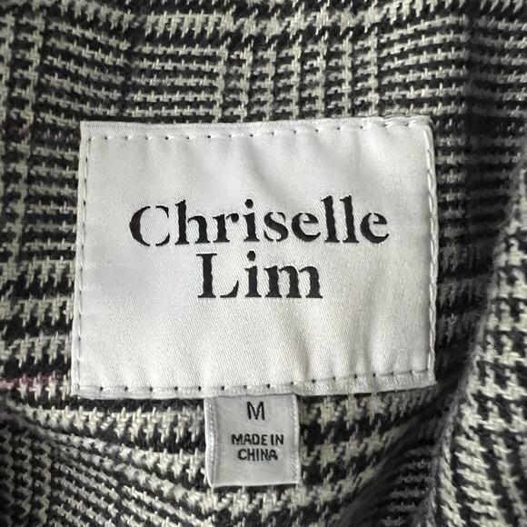 Chriselle Lim Bianca Piped Houndstooth Blazer Jacket Women Size Medium - Picture 10 of 11